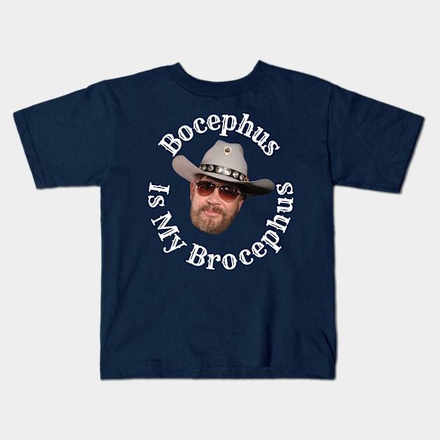 Bocephus Is My Brocephus (Dark Backgrounds) Kids T-Shirt by Tiger Mountain Design Co.